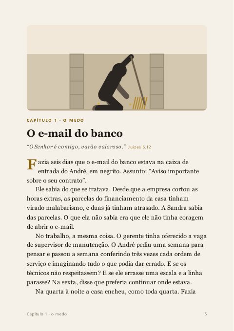 Página de amostra do livro Coisas grandes demais para guardar: a abertura do primeiro capítulo