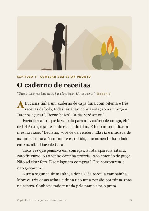 Página de amostra do livro Do poço ao palácio: a abertura do primeiro capítulo